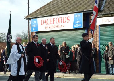 A Rembrance Sunday parade to the Messingham War Memorial