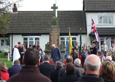 A Rembrance Sunday service at the Messingham War Memorial