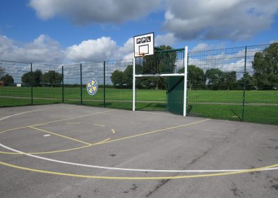 Outdoor mulit-use games area - with basket ball hoops, goal posts etc.