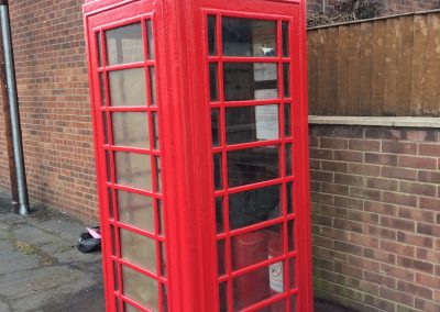 An old fashioned red telephone box in Messingham